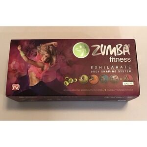 Zumba Fitness Exhilarate Body Shaping System 5 DVD Set  + Toning Sticks + Guide